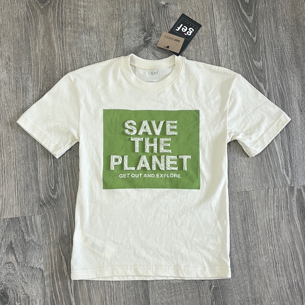 GEF France Kid’s T-Shirt “Save The Planet” 100% Cotton Size 6